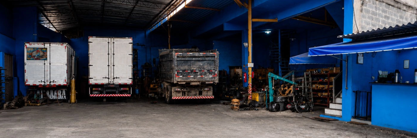 Pátio amplo da Master Molas com espaço para manobrar carreta